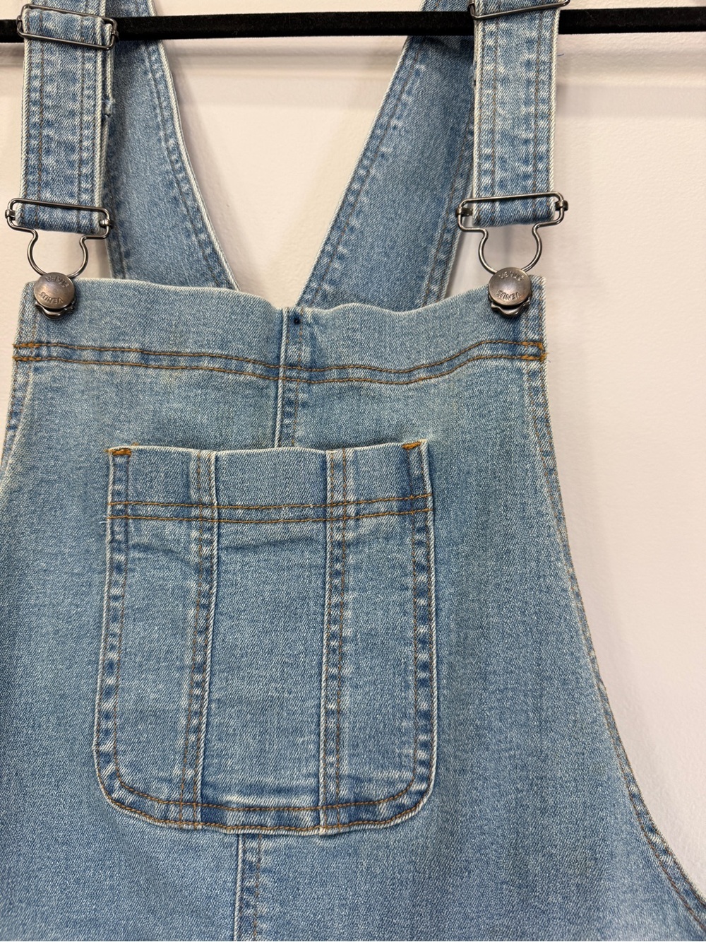 VENUS Light Blue Distressed Denim Short Overalls - Picture 2 of 5